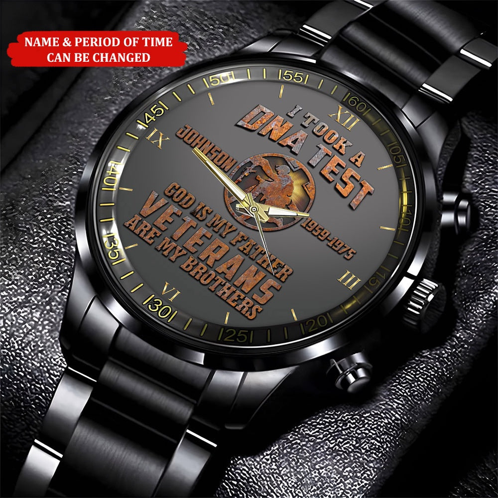 Custom Name Time I Took A DNA Test Veteran Business Watch, Military Watch, Military Watches For Men, Fathers Watches