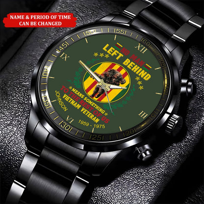 Custom Name Time No Man Left Behind Vietnam Veteran Business Watch, Military Watch, Military Watches For Men, Fathers Watches