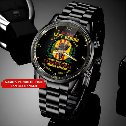 Custom Name Time No Man Left Behind Vietnam Veteran Business Watch, Military Watch, Military Watches For Men, Fathers Watches