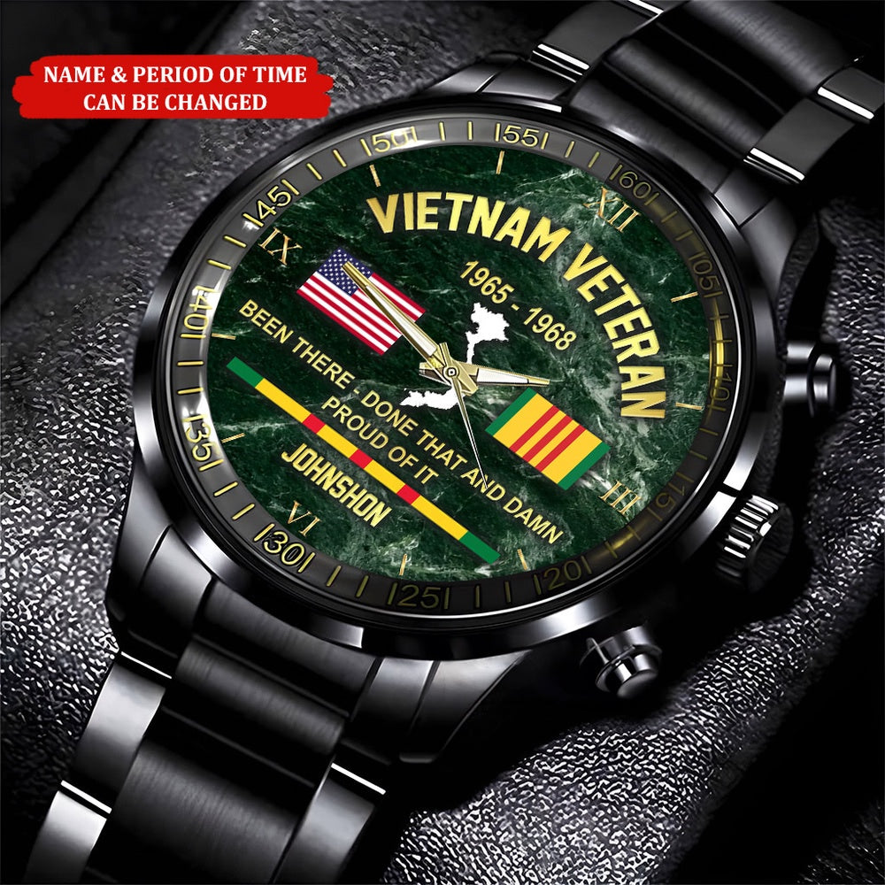 Custom Name Time Watch, Vietnam Veteran Watch, Military Watch, Military Watches For Men, Fathers Watches