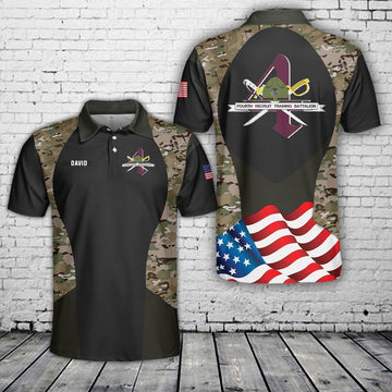 Custom Name USMC 4th Recruit Training Battalion Polo Shirt, Veteran Polo Shirt
