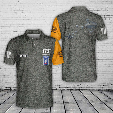 Custom Name US Army 173rd Airborne Brigade Polo Shirt, Veteran Polo Shirt