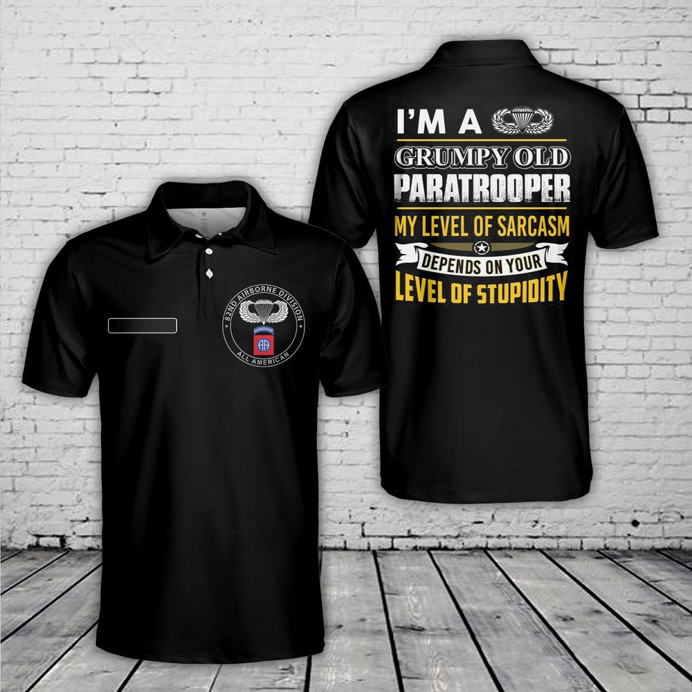 Custom Name US Army 82nd Airborne AOP Polo Shirt, Veteran Polo Shirt