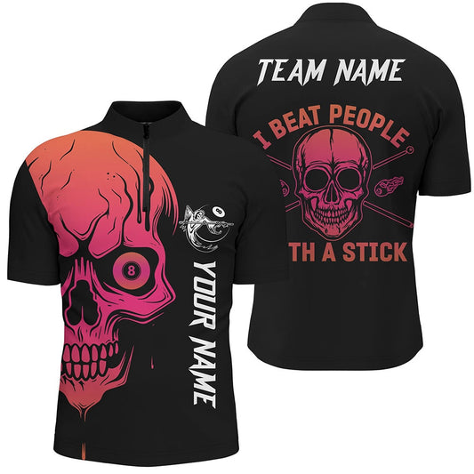 Custom Pink Skull Billiard I Beat People With A Stick Personalized Jersey Shirts, Billiard Team Jersey Shirt