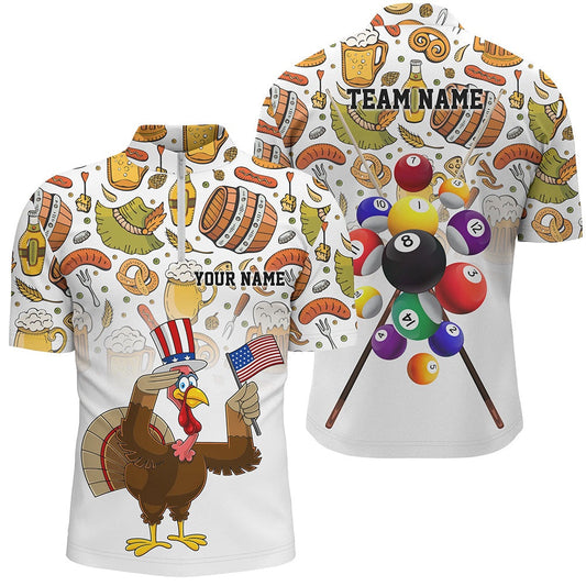 Custom Thanksgiving Day Turkey Chicken Billiard Jersey Shirts, Thanksgiving Gifts, Billiard Team Jersey Shirt