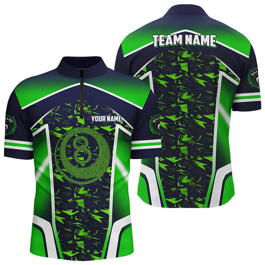 Customized 8 Ball Billiard Abstract Green 3D Jersey Shirts Best Billiard Uniform, Billiard Team Jersey Shirt