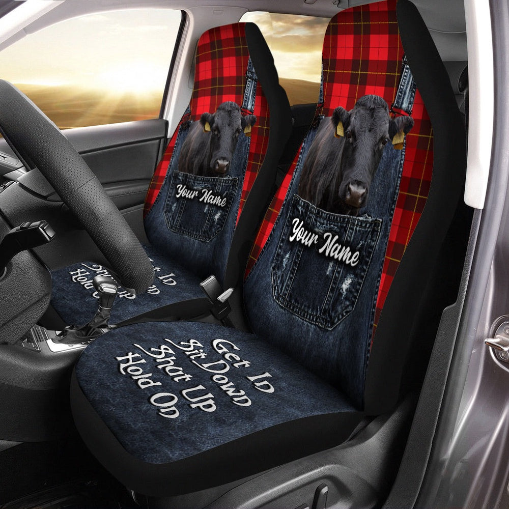 Customized Name Dexter Jean Overalls Pattern Car Seat Cover, Car Seat Cover, Farm Car Seat Cover, Pet Seat Covers