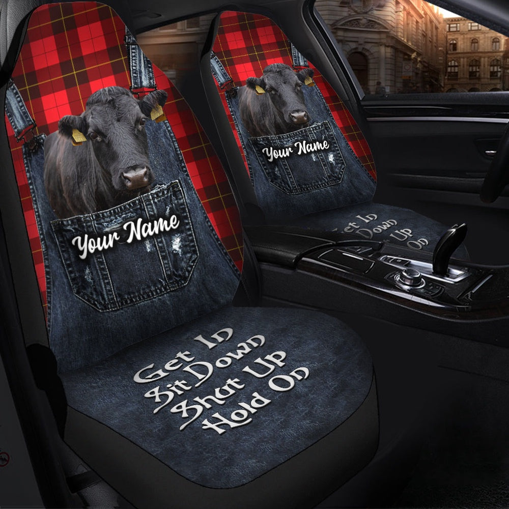 Customized Name Dexter Jean Overalls Pattern Car Seat Cover, Car Seat Cover, Farm Car Seat Cover, Pet Seat Covers