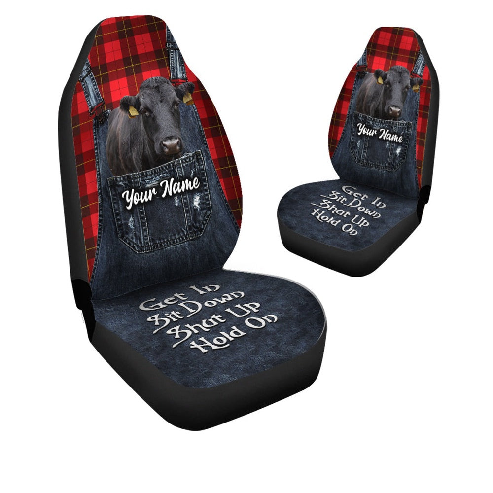 Customized Name Dexter Jean Overalls Pattern Car Seat Cover, Car Seat Cover, Farm Car Seat Cover, Pet Seat Covers