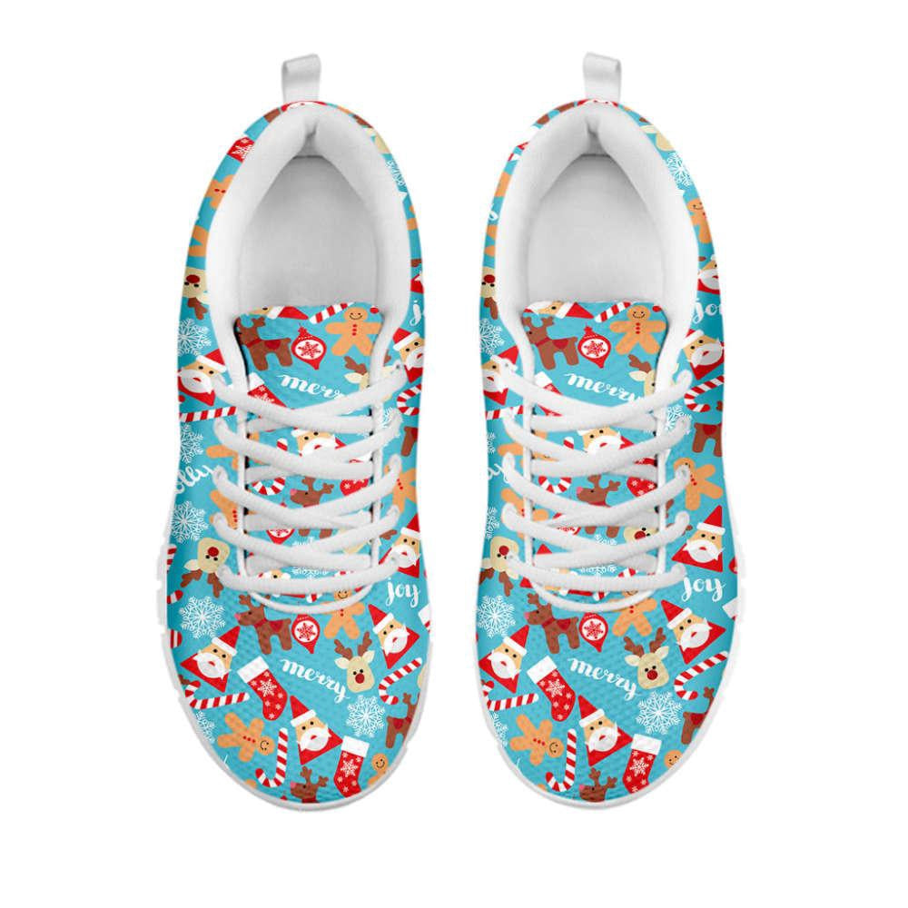 Cute Christmas Elements Pattern Print Shoes Sneaker, Christmas Shoes, Chistmas Sneaker, Christmas Running Shoes