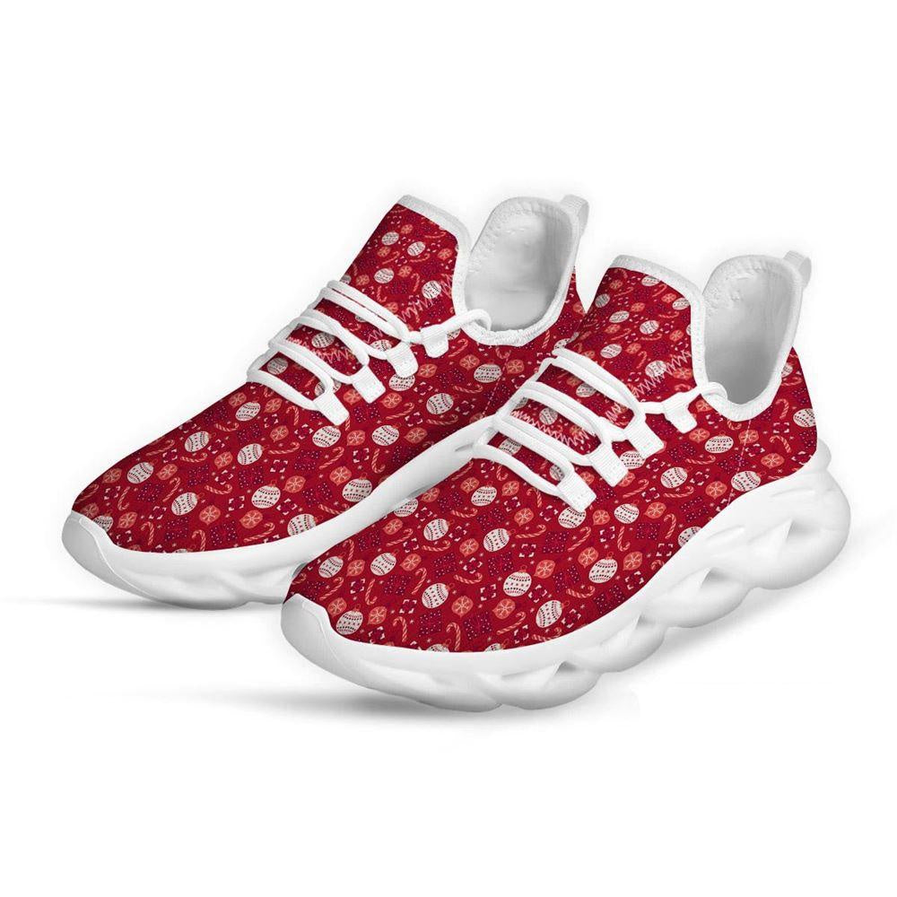 Cute Christmas Elements Print Pattern White Max Soul Shoes, Christmas Sneakers, Christmas Shoes, Christmas Clunky Sneaker