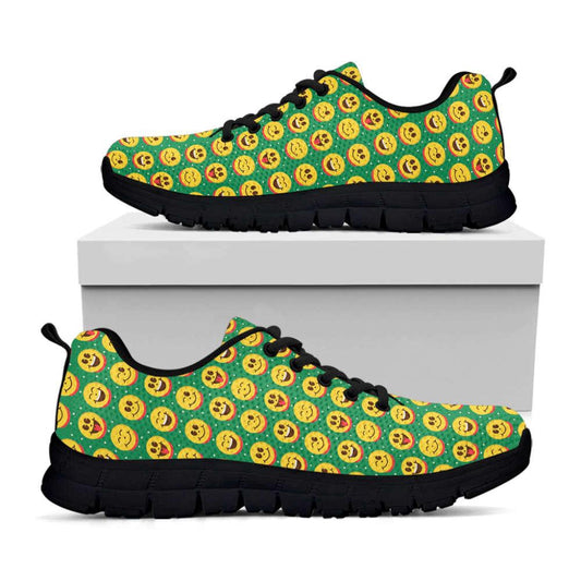 Cute Christmas Emoji Pattern Print Shoes Sneaker, Christmas Shoes, Chistmas Sneaker, Christmas Running Shoes