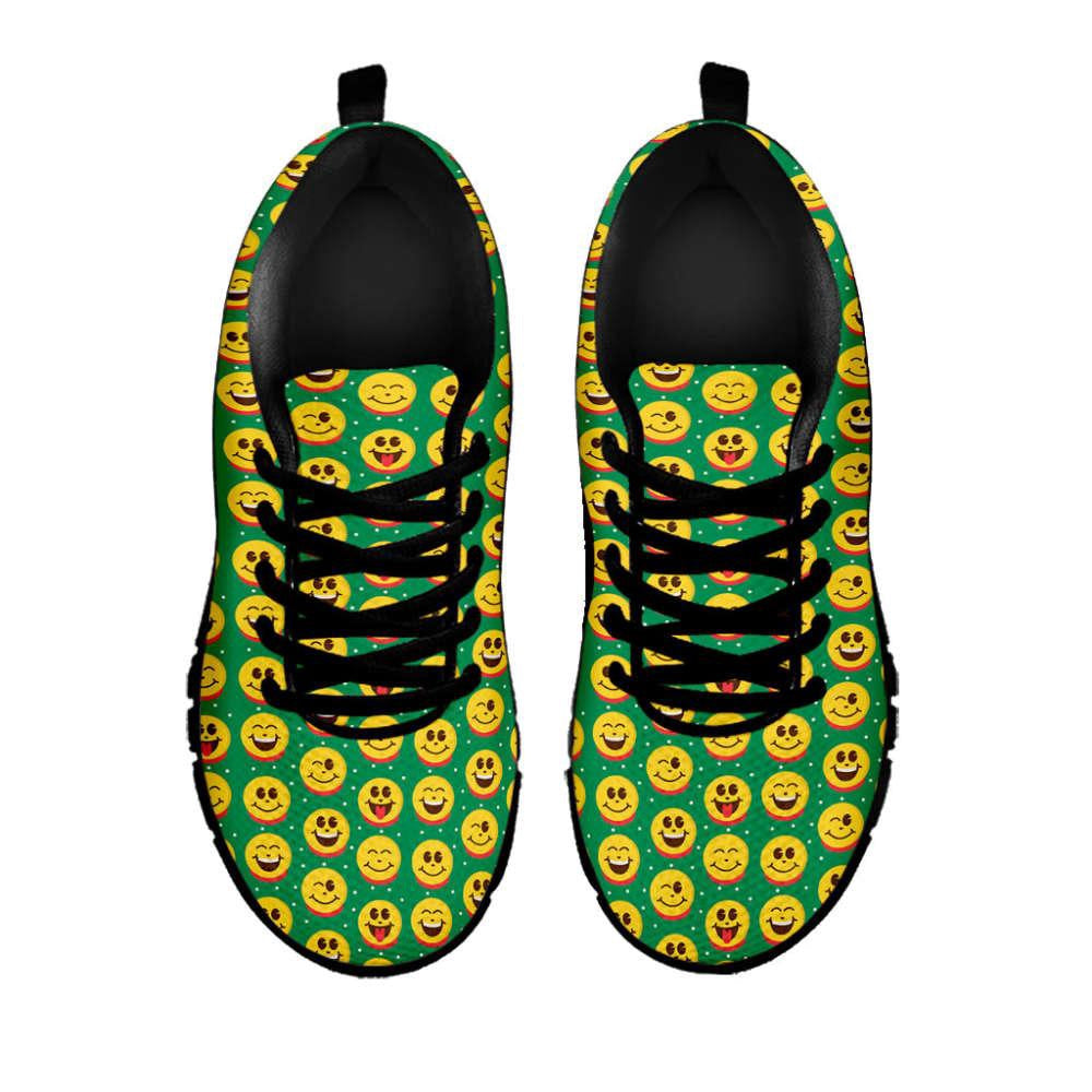 Cute Christmas Emoji Pattern Print Shoes Sneaker, Christmas Shoes, Chistmas Sneaker, Christmas Running Shoes