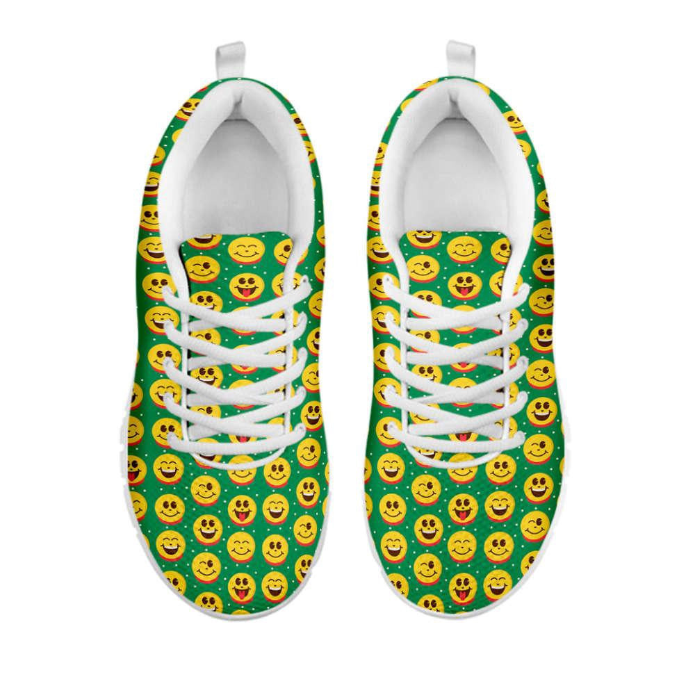 Cute Christmas Emoji Pattern Print Shoes Sneaker, Christmas Shoes, Chistmas Sneaker, Christmas Running Shoes