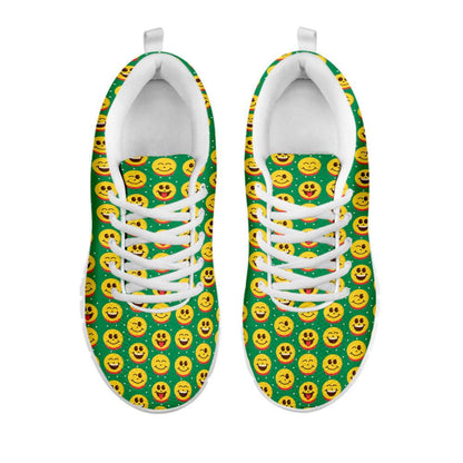 Cute Christmas Emoji Pattern Print Shoes Sneaker, Christmas Shoes, Chistmas Sneaker, Christmas Running Shoes