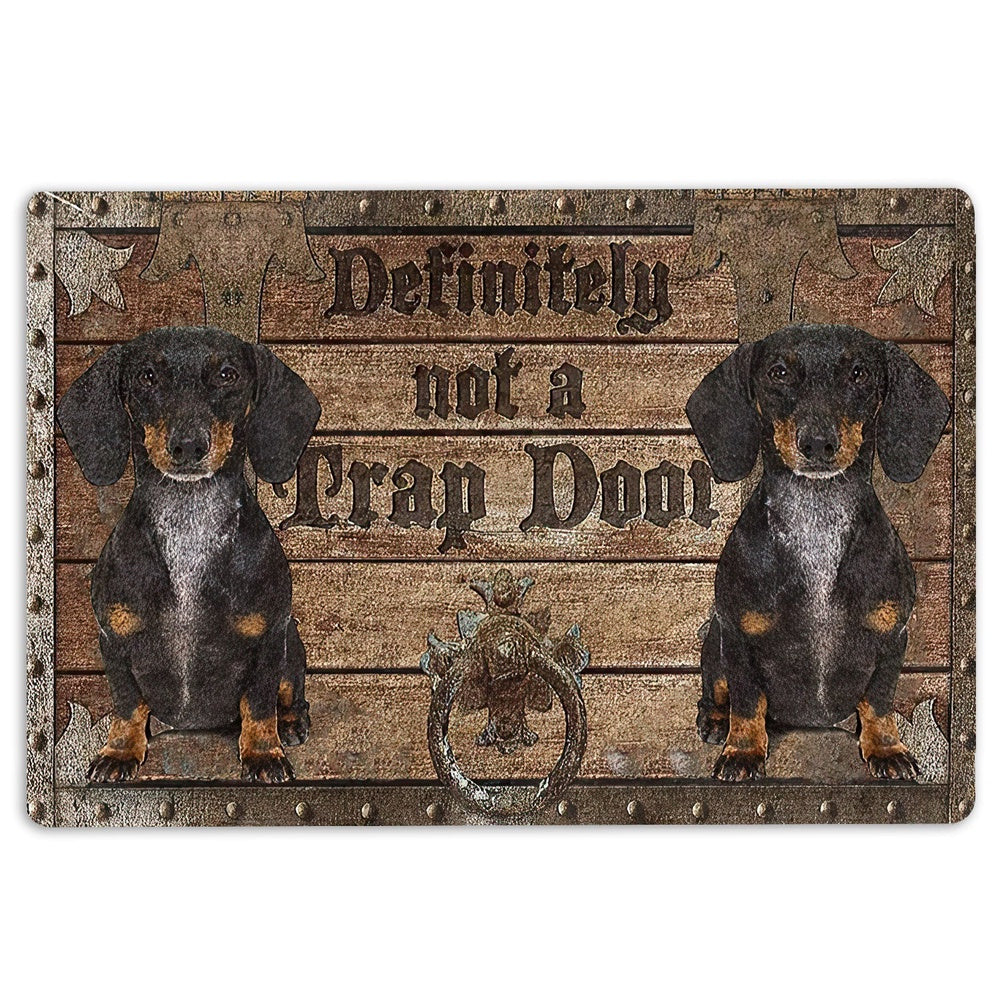 Dachshund Welcome Doormat, Definitely Not A Trap Door Dachshund Welcome Doormat, Pets Home Decor Door Mat