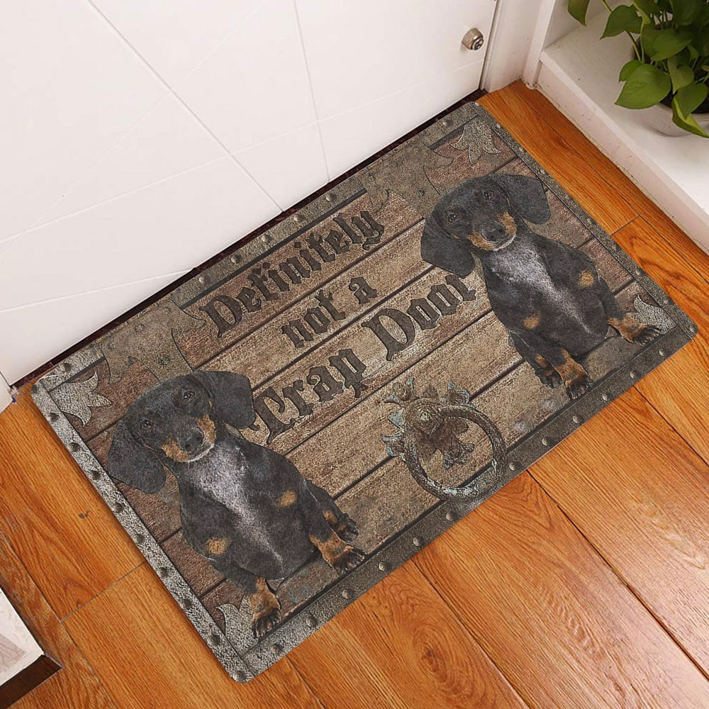 Dachshund Welcome Doormat, Definitely Not A Trap Door Dachshund Welcome Doormat, Pets Home Decor Door Mat