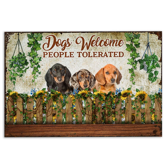 Dachshund Welcome Doormat, Funny Dogs Welcome People Tolerated Dachshund Weiner Doxie Dog Welcome Doormat, Pets Home Decor Door Mat