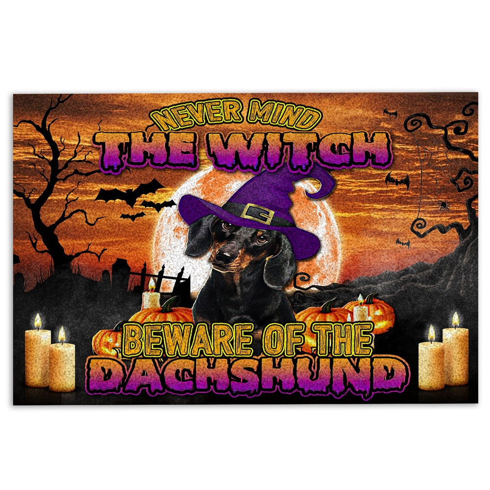 Dachshund Welcome Doormat, Never Mind The Witch Beware Of The Dachshund Welcome Doormat, Pets Home Decor Door Mat