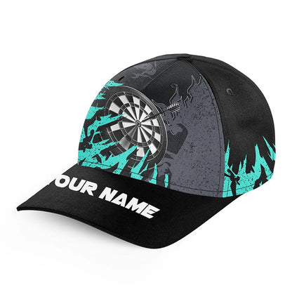 Darts Board Turquoise Grunge Style 3D Printed Baseball Darts Cap Custom Top Hats Darts, Darts Team Cap Hats