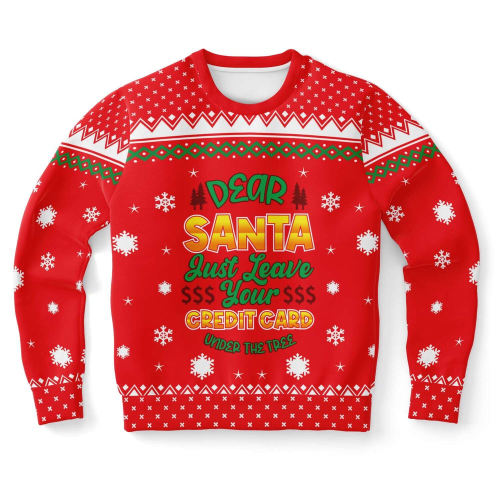 Dear Santa Just Leave Your Credit Card Under The Tree Ugly Christmas Sweater, Christmas Ugly Sweater, Sweater Xmas, Ugly Sweater
