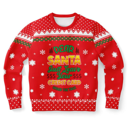 Dear Santa Just Leave Your Credit Card Under The Tree Ugly Christmas Sweater, Christmas Ugly Sweater, Sweater Xmas, Ugly Sweater