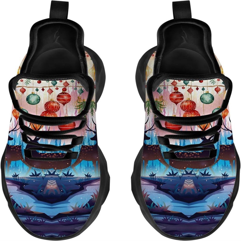 Decorating The Pine Forest On Christmas Night Max Soul Shoes, Christmas Sneakers, Christmas Shoes, Christmas Clunky Sneaker