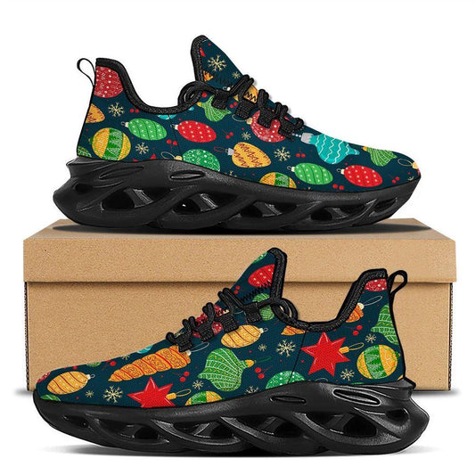 Decorations Christmas Vintage Print Pattern Black Max Soul Shoes, Christmas Sneakers, Christmas Shoes, Christmas Clunky Sneaker
