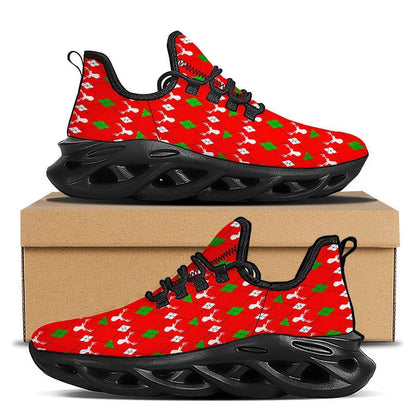 Deer Argyle Christmas Print Pattern Black Max Soul Shoes, Christmas Sneakers, Christmas Shoes, Christmas Clunky Sneaker