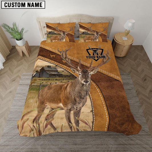 Deer Hunting Customized Bedding Set, Farm Bedding Set, Farmhouse Bedding Set