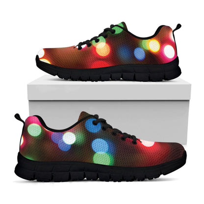 Defocused Christmas Lights Print Shoes Sneaker, Christmas Shoes, Chistmas Sneaker, Christmas Running Shoes