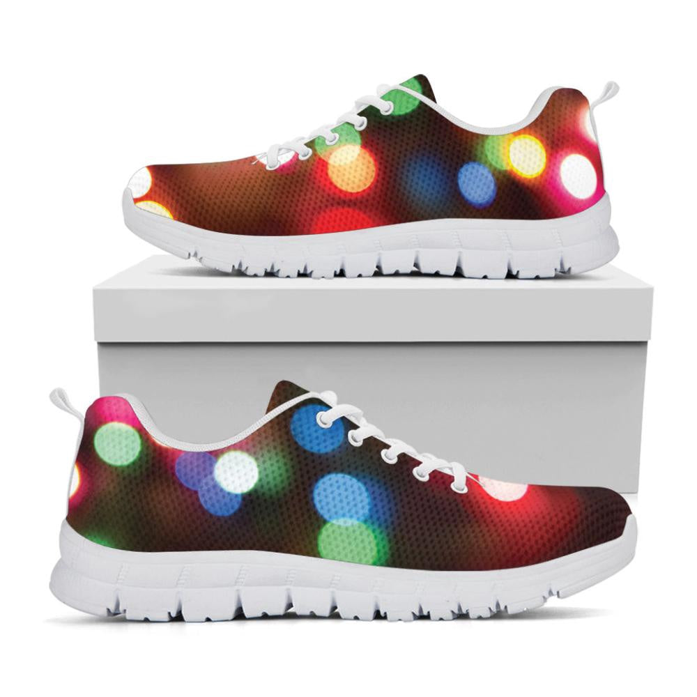 Defocused Christmas Lights Print Shoes Sneaker, Christmas Shoes, Chistmas Sneaker, Christmas Running Shoes