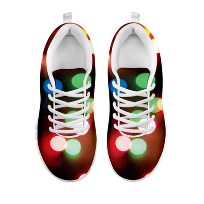 Defocused Christmas Lights Print Shoes Sneaker, Christmas Shoes, Chistmas Sneaker, Christmas Running Shoes