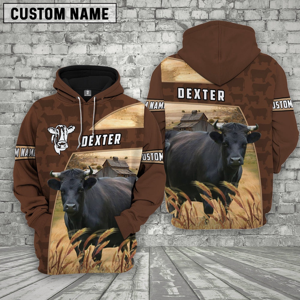 Dexter Brown Farm Personalized 3D Hoodie, Farmer Hoodie, Custom Farm Shirts, Farmer T Shirt