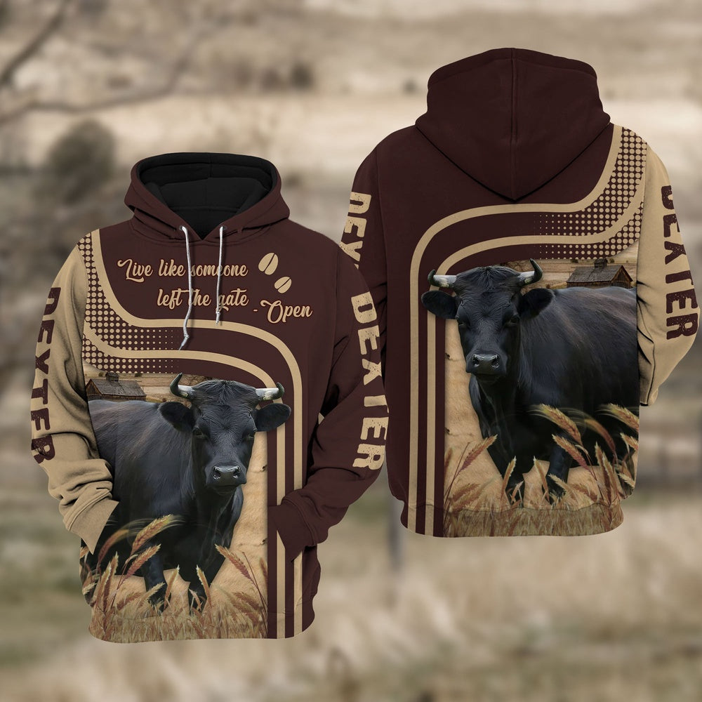 Dexter Cattle Live Like Some One Hoodie, Farmer Hoodie, Farm Themed Shirts, Farm Tee Shirts