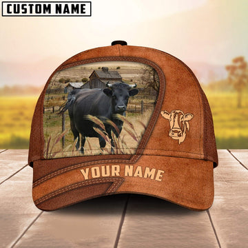Dexter Customized Name Brown Leather Pattern Cap, Farmer Cap, Vintage Farmer Hat, Mens Farmer Hats, Cap For Farmers