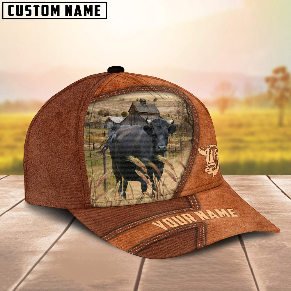 Dexter Customized Name Brown Leather Pattern Cap, Farmer Cap, Vintage Farmer Hat, Mens Farmer Hats, Cap For Farmers