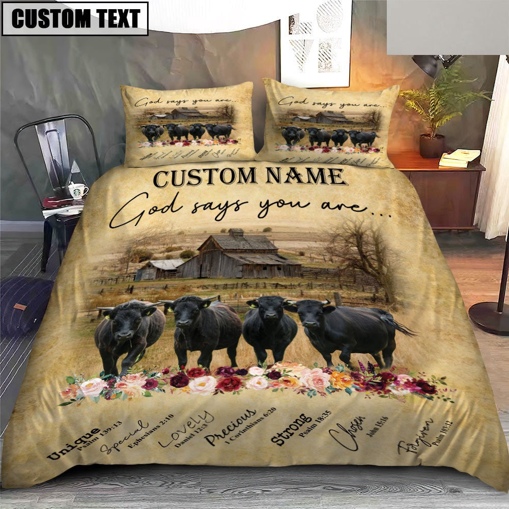 Dexter God Says You Are Custom Name Bedding Set, Farm Bedding Set, Farmhouse Bedding Set