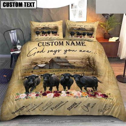 Dexter God Says You Are Custom Name Bedding Set, Farm Bedding Set, Farmhouse Bedding Set