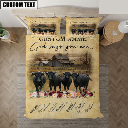 Dexter God Says You Are Custom Name Bedding Set, Farm Bedding Set, Farmhouse Bedding Set