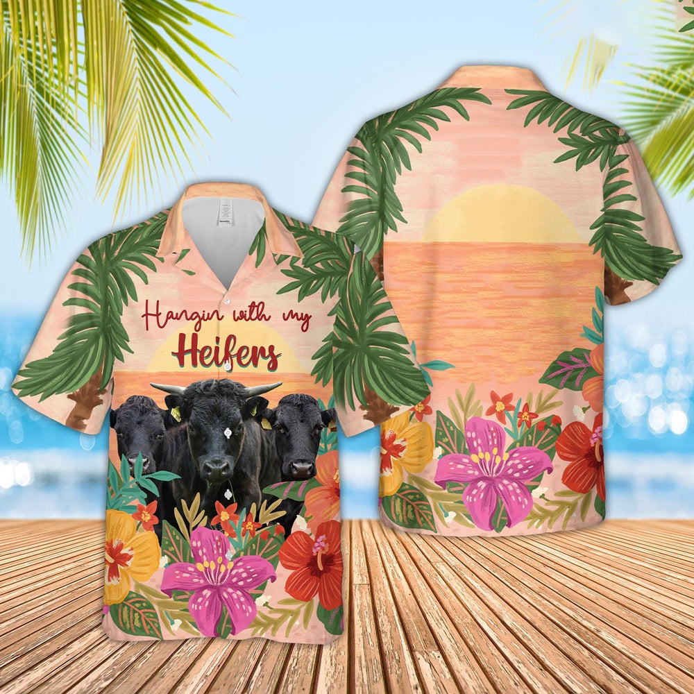 Dexter Hangin with my Heifers Hawaiian Shirt, Farm Hawaiian Shirt, Farmer Hawaii