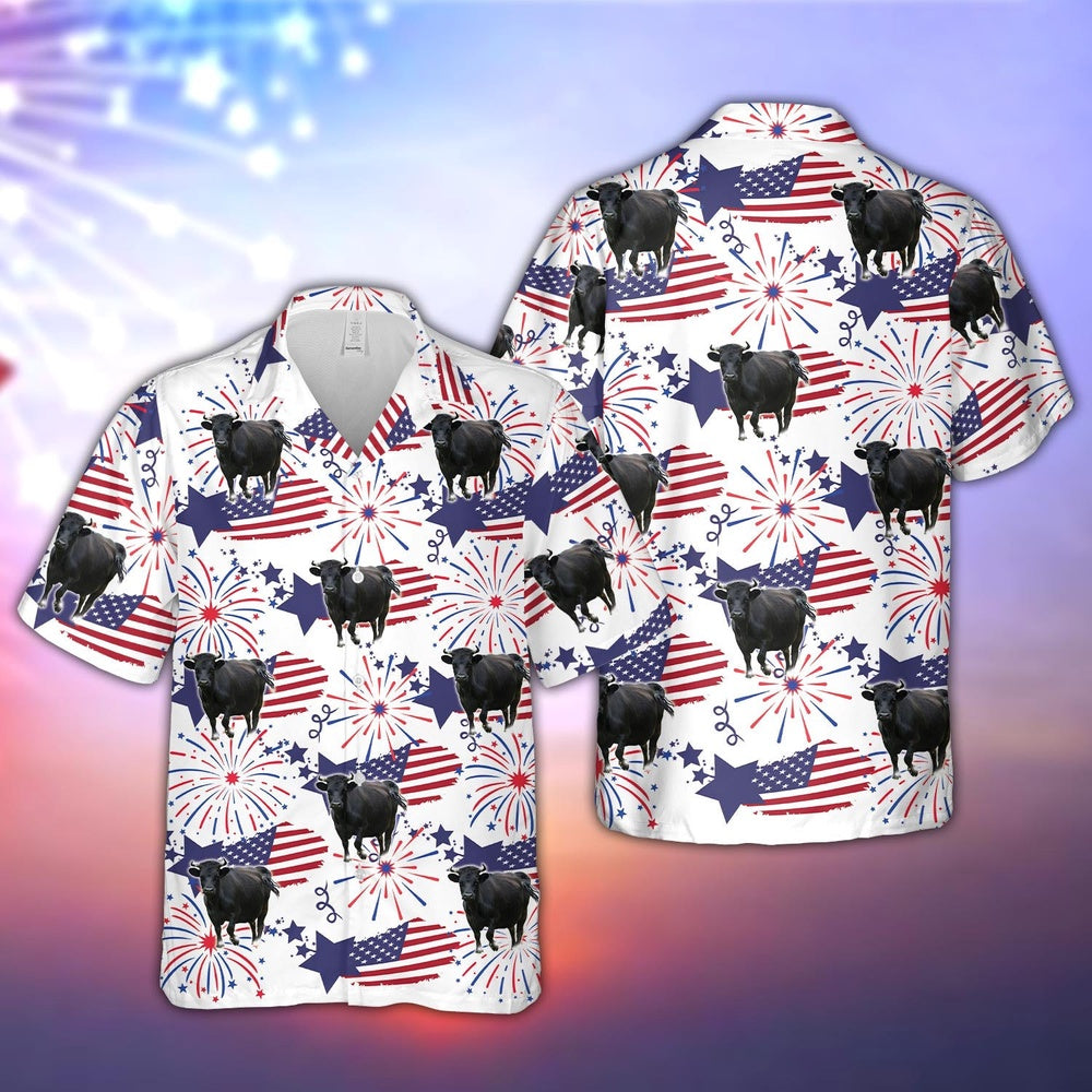 Dexter Happy Firework Flag Hawaiian Shirt, Farm Hawaiian Shirt, Farmer Hawaii