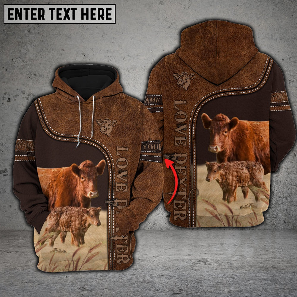 Dexter Love Baby Cattle Personalized All Over Printed Hoodie, Farmer Hoodie, Custom Farm Shirts, Farmer T Shirt