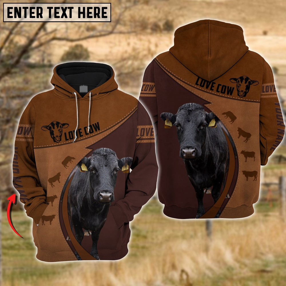 Dexter Love Cattle Leather Pattern Personalized All Over Printed Hoodie, Farmer Hoodie, Custom Farm Shirts, Farmer T Shirt