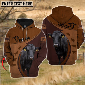 Dexter Love Cattle Leather Pattern Personalized All Over Printed Hoodie, Farmer Hoodie, Custom Farm Shirts, Farmer T Shirt