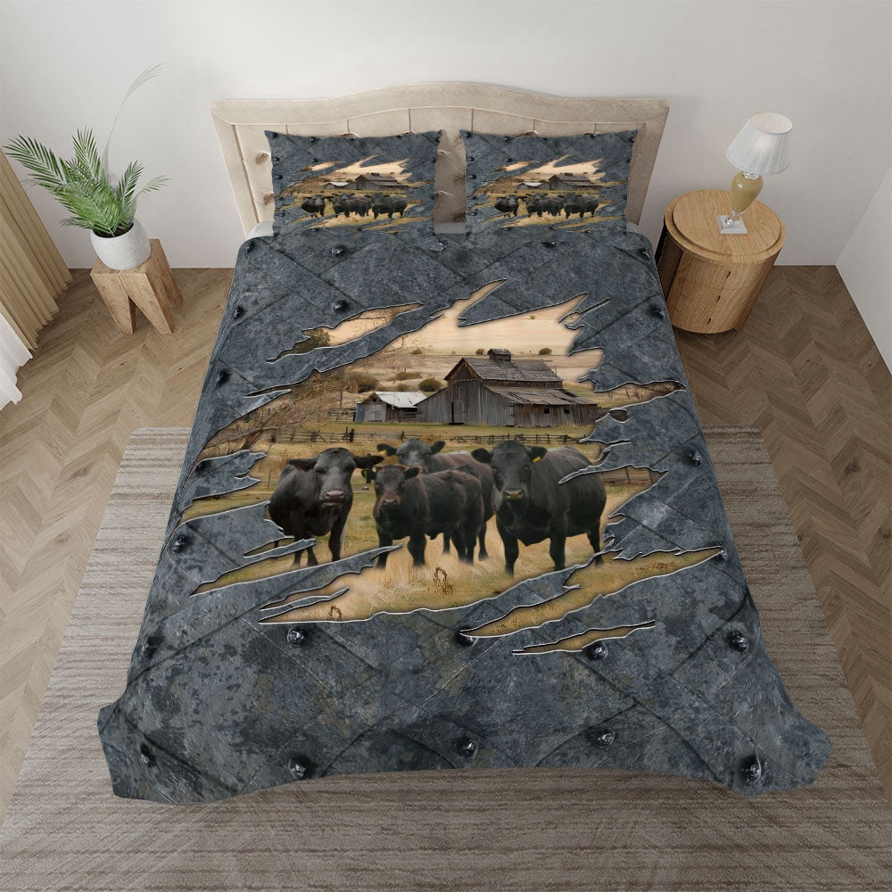 Dexter On The Farm Customized Name Bedding Set, Farm Bedding Set, Farmhouse Bedding Set