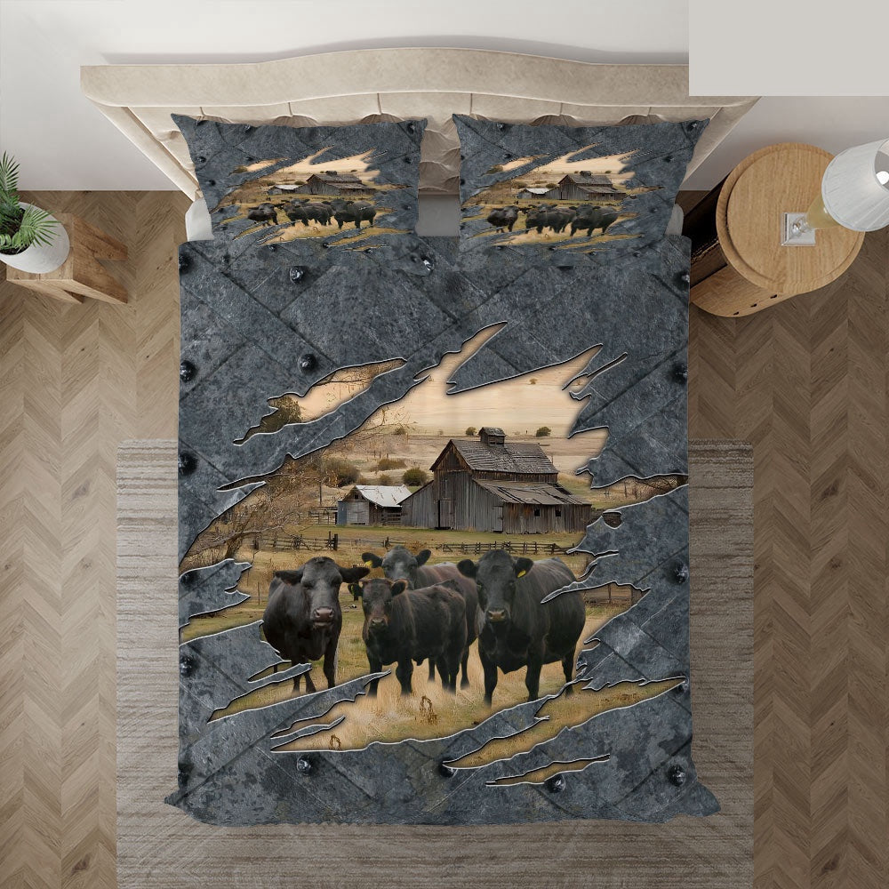Dexter On The Farm Customized Name Bedding Set, Farm Bedding Set, Farmhouse Bedding Set