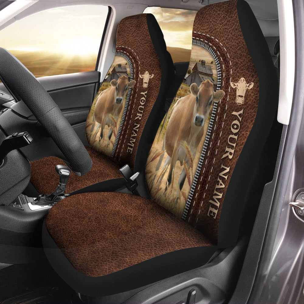 Dexter Personalized Name Leather Pattern Car Seat Cover, Car Seat Cover, Farm Car Seat Cover, Pet Seat Covers