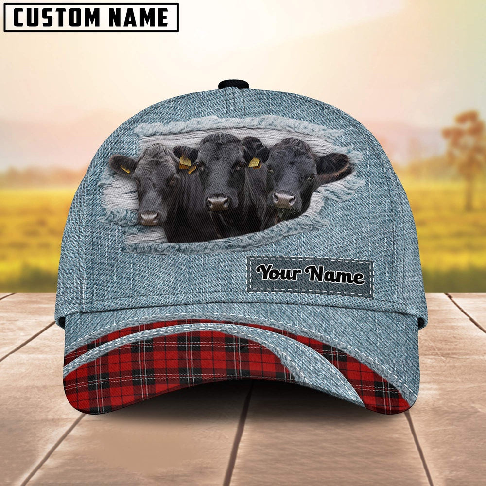 Dexter Red Caro And Jeans Pattern Customized Name Cap, Farmer Cap, Vintage Farmer Hat, Mens Farmer Hats, Cap For Farmers