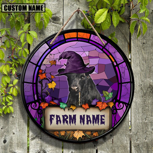 Dexter Stained Glass Effect Happy Halloween Wooden Sign, Farm Wood Sign, Farm House Wood Signs